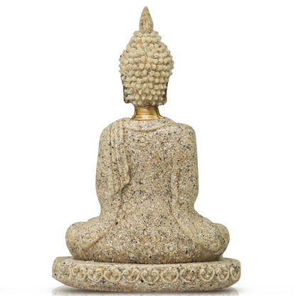 אבן חול בודהה פסל שרף מלאכת עבודות סלון כניסה לקישוט הבית דרום -מזרח אסיה פסל מדיטציה בודהיסטווה