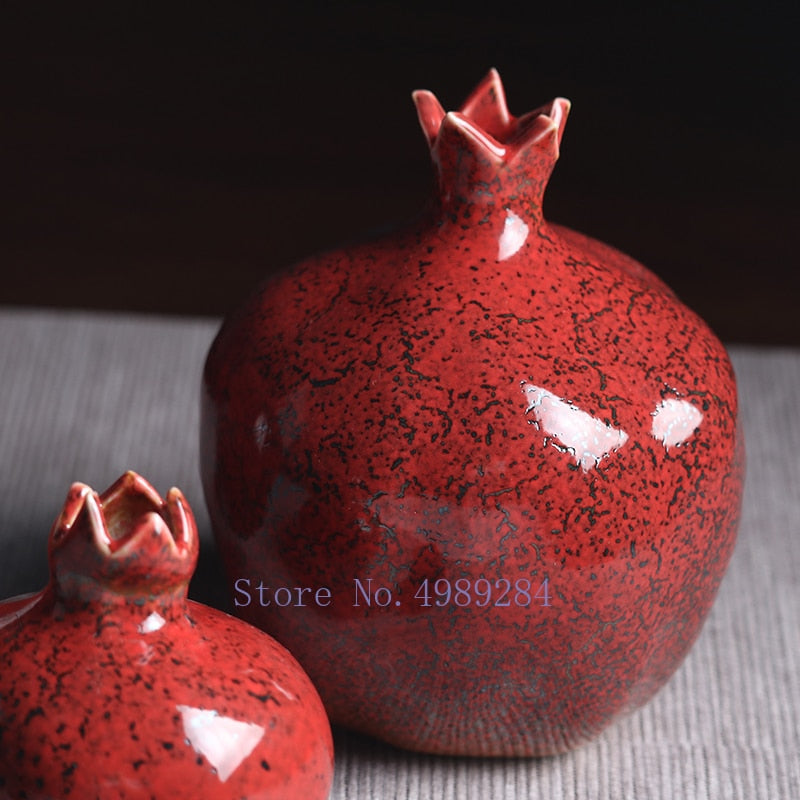창의성 세라믹 꽃병 붉은 석류 꽃 배열 액세서리 꽃 꽃병 장식 장식품 현대 가정 장식