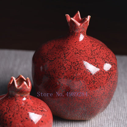 Kreativiti Vas Seramik Merah Pomegranat Bunga Susunan Aksesori Bunga Hiasan Hiasan Moden Hiasan Rumah