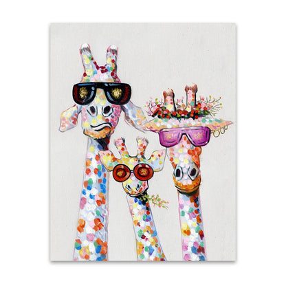 Muro art tela stampare color animale immagine giraffe pittura famiglia per soggiorno decorazioni per la casa nessuna cornice