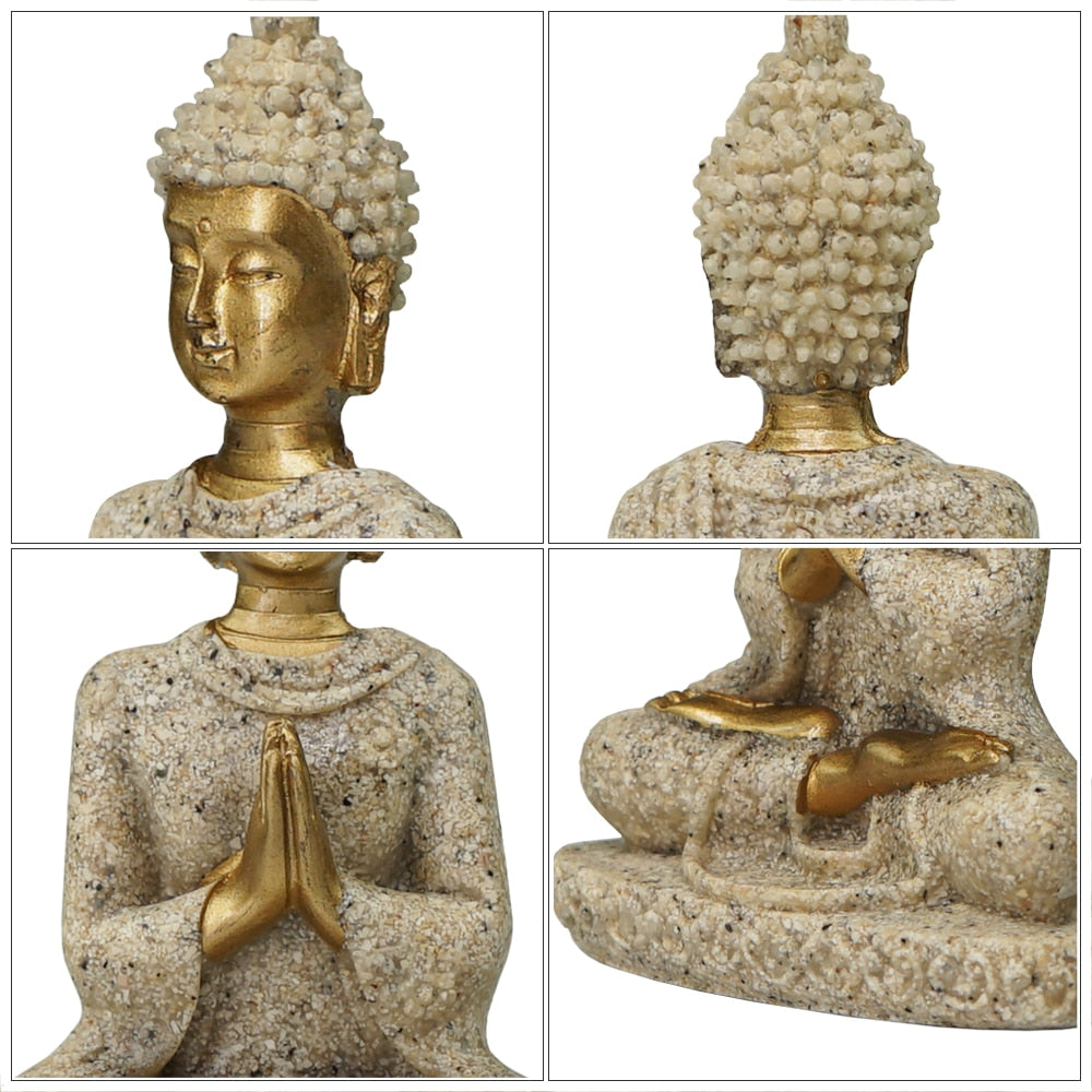 Sandstein-Buddha-Statue, Kunstharz, Kunsthandwerk, Wohnzimmer, Eingang, Heimdekoration, Südostasien, Skulptur, Meditation, Bodhisattva 