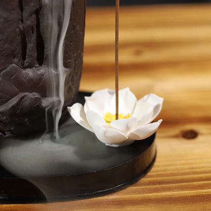 Buddha sculpture backflow encense 버너 연기 폭포 폭포 세라믹 향이 20 pcs cons with 30 pcs 스틱 장식품
