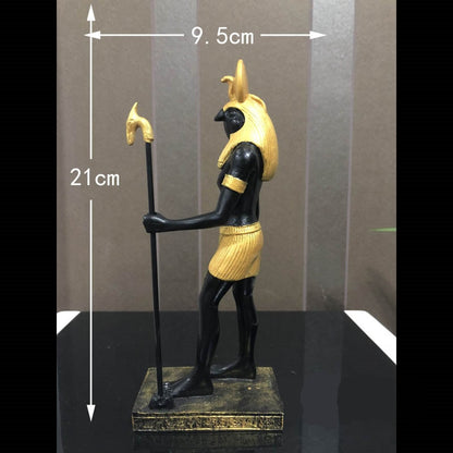 Egyptisk anubis øje solgud totem statue, samlefigurstatue Figur skulptur Egypt Home Desktop Dekoration Hund Gud