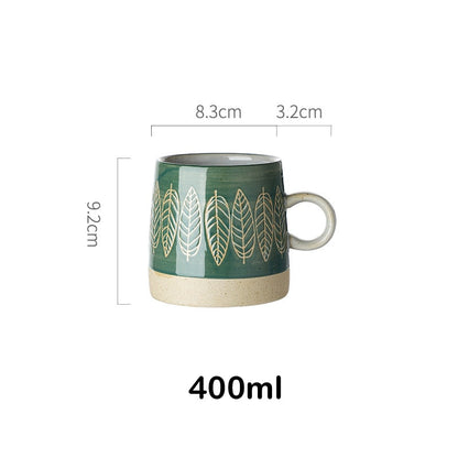Vintage japanska keramikmuggar underglasera keramisk frukost kaffemjölk te spannmål kopp skål kök hem dekor handgjorda bordsartiklar