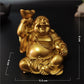 Statue de bouddha riant doré, Feng Shui chinois, porte-bonheur, Sculpture de bouddha Maitreya, Figurines de décoration de jardin de maison 