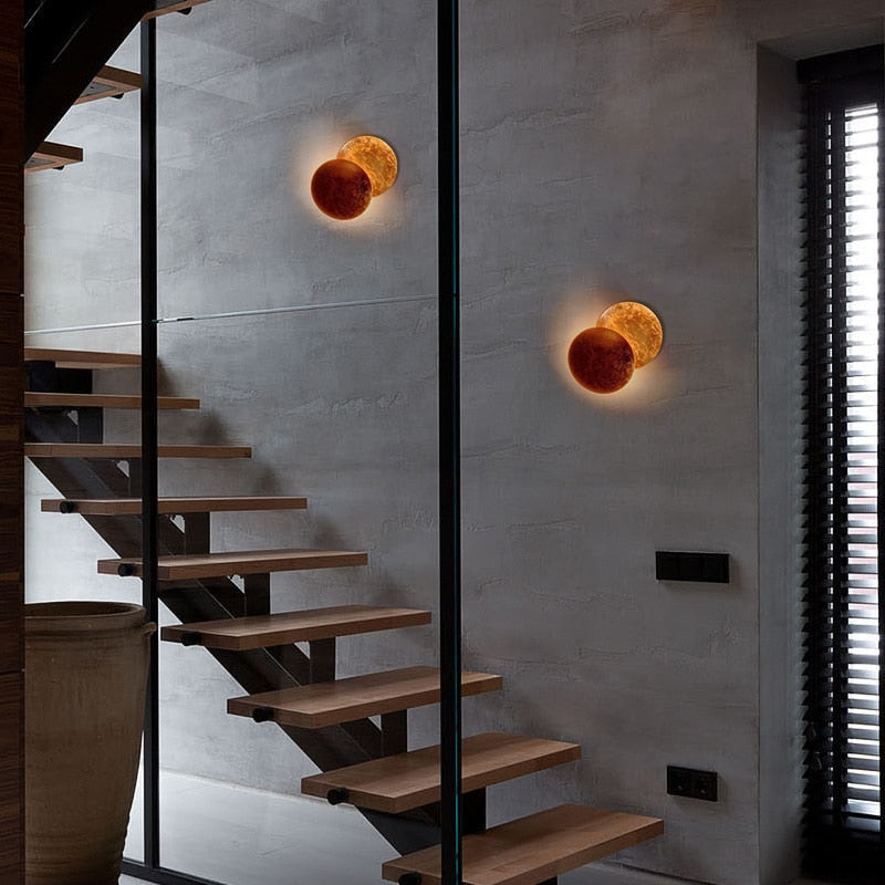 Moderne Gangkorridor runde Wandleuchte Schlafzimmer Eclipse Wandbeleuchtung Innen-Nachttischbeleuchtung Dekoration Wohnzimmer Wandleuchte 