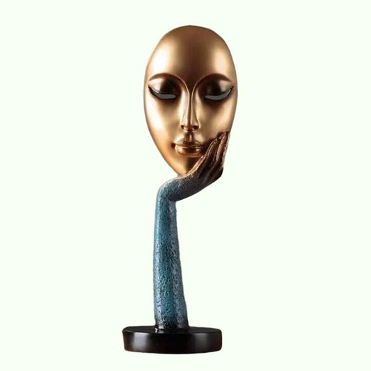 Moderna mänskliga meditatorer Abstrakt Lady Face Character Harts Statyer Skulptur Konst Hantverk Figur Hem Dekorativ skärm