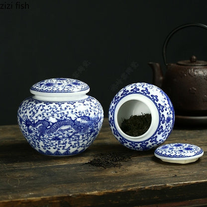 Velký keramický čaj Caddy Uzavřené čaj Jar Skladovatel Skladovatel Léčivá nádoba Candy Jar Tea Cotentner Decor Storage Box Tea Organizátor