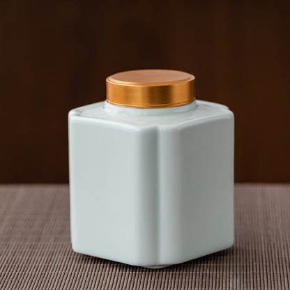 Tea Caddy Ceramic Jar Sealed Jar Moisture-proof Storage Tank Tea Box Tea Organizer Sugar Bowl Food Container Decorative Jars