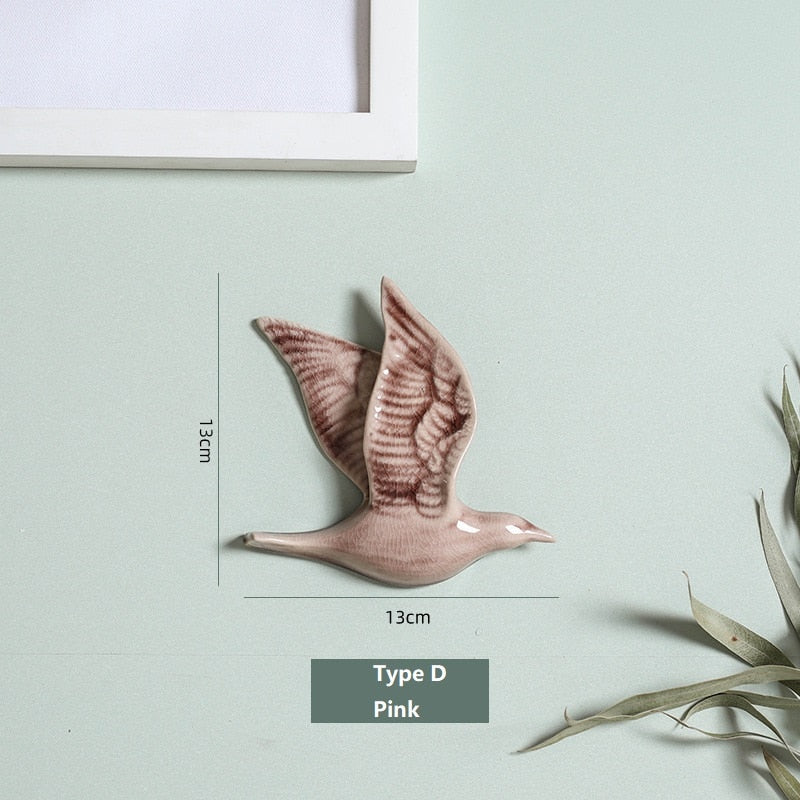 3D Ceramic Birds Shape Wall Hanging Decorations Simple Home Decorations Accessories Decoracao Para Casa Wall Crafts Ornaments