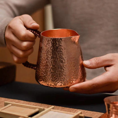 500ml Pure Copper Latte Pitcher Milk Jug Water Pots Kettles Hammer Handcraft  Drinkware Tableware