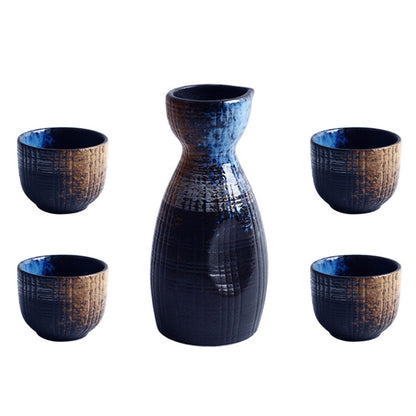1 set squisito ceramica in stile giapponese tazza sake sake va ptà set di sake retrò giapponese set di sake ceramica e pentola