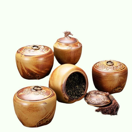 Teh Caddy Ceramic Bulle-Proof-Proof Mink Tank Tea Box Candy Tangki Penyimpanan Tangki Teh Teh Kontena Rumah Hiasan Penganjur Teh