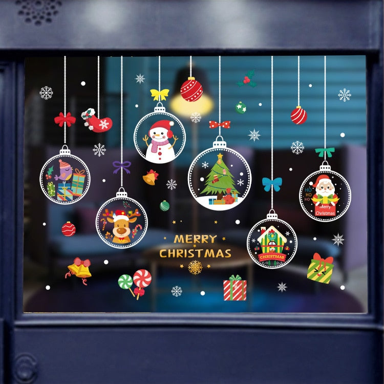 Julemanden Santa Claus Window Stickers Wall Ornamenter Julependel Glædelig jul til boligindretning nytår klistermærker 2023