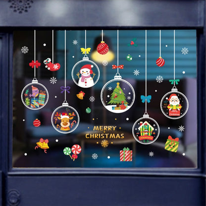 Janela de Papai Noel de Natal Adesivos de janela Ornamentos de parede pingente de Natal Feliz Natal para decoração de casa Adesivos de ano novo 2023