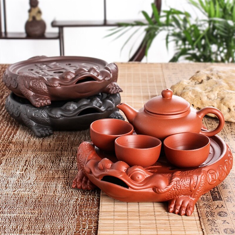 Plateaux à thé en argile violette, 1 pièce, mascotte pour animaux de compagnie, cadeaux d'affaires chinois, décoration de la maison, cadeau de mariage 
