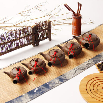 סגנון תה יפני בסגנון סגול סיר תה תה סיני סט תה יצירתי משרד יצירתי קונג פו קומקום קרמיקה ידית צדדית מסנן קומקום