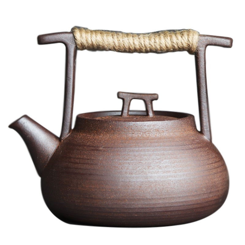 Japansk stil tekande håndlavet retro stentøj kungfu te ceremoni bærbar te maker keramisk tekortesæt