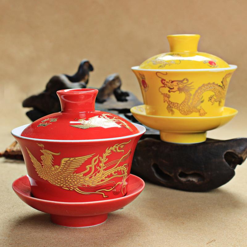 Traditionele Chinese Gaiwan handgeschilderde keramiek Chinese Kung Fu Tea Set Tea Tureen Teapot voor reist teaware drinkware decor