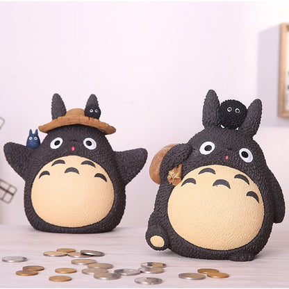 Anime Totoro Piggy Bank pryskyřice Kreslená můj soused Totoro Money Box Japonské figurky narozeniny dětské dárkové dárkové mince úložné úložiště