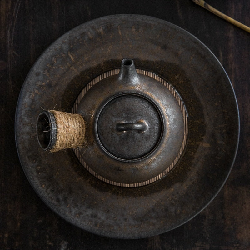 Théière en fer doré glaçure Style japonais Vintage en céramique Mini Kung Fu service à thé théière Portable 200 ml théière unique bureau ménage