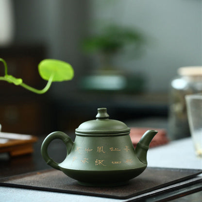 230 cm3 prawdziwy ręcznie robany zielony czajnik purpurowy gliniany czajni