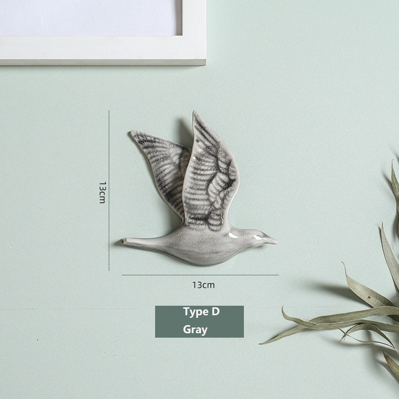Pássaros de cerâmica 3D moldam decorações de parede de parede