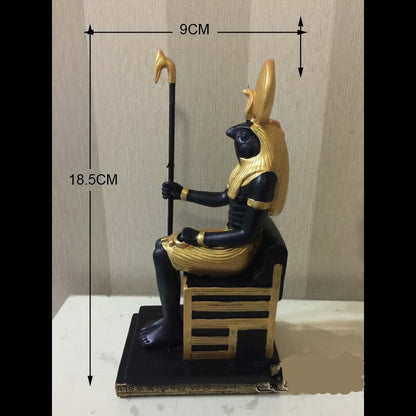 エジプトのアヌビスアイサンゴッドトーテムトーテム像、収集可能な置物像のフィギュア彫刻エジプトホームデスクトップ装飾犬の神