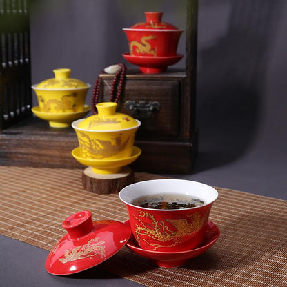 Tradisjonell kinesisk Gaiwan håndmalt keramikk Kinesisk Kung Fu Tea Set Tea Tureen Teapot for Travel Teware Drinkware Dekor
