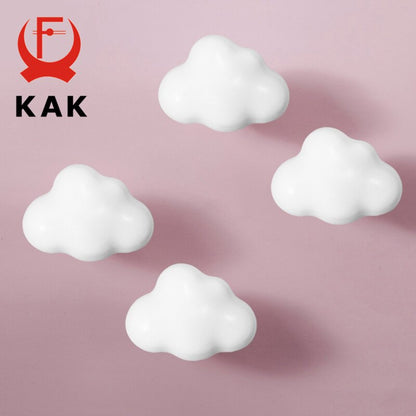 KAK – boutons de meubles en céramique, dessin animé, pour chambre d'enfants, poignées de placard, pour armoires, poignée de cuisine colorée en forme d'étoile nuage 