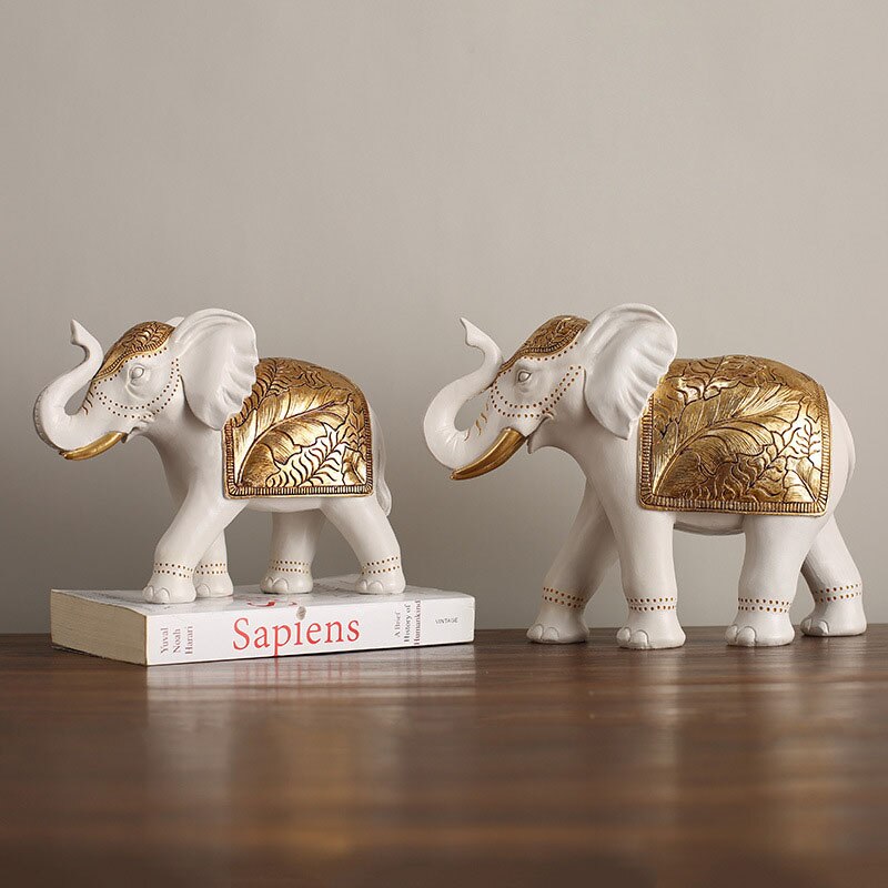 Lucky Mascot Antique Elephant Sculpture Home Sala de estar Decoración Muebles Muebles de televisión Decoración de estanterías Regalo de cumpleaños