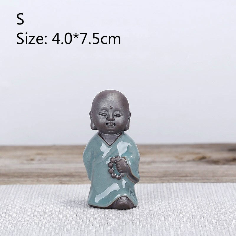 F Bonsai Fairy Garden Ornament Ceramic Figura Ge Yao Zen Significado Monque Micro Paisajista Accesorios de decoración del hogar Pet