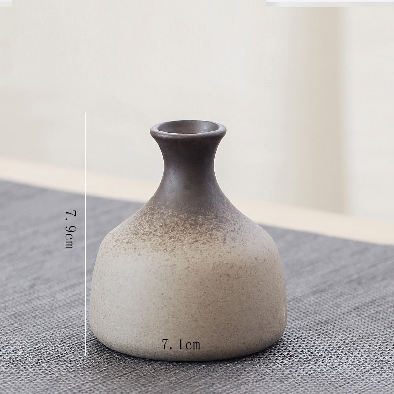 China Keramik kleine Vase Retro Blume Blumen Keramik dekorative Behälter Vase moderne Heimdekoration 