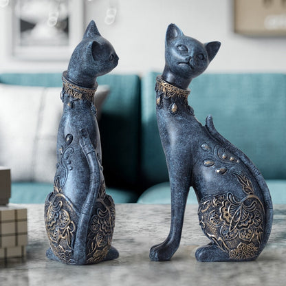 Figurin dekorativ harpikskattestatue for hjemmepynt Europeisk kreativ bryllupsgave Animal Figurine Hjemmeinnredning Skulptur