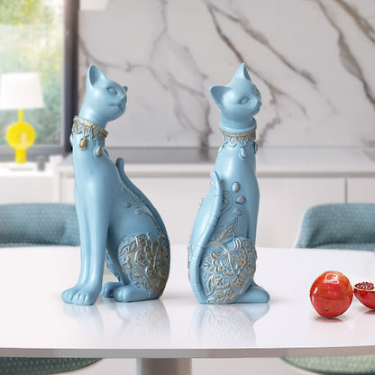 Figurine décorative en résine de chat, décoration pour la maison, cadeau de mariage créatif européen, Figurine animale, sculpture de décoration pour la maison 