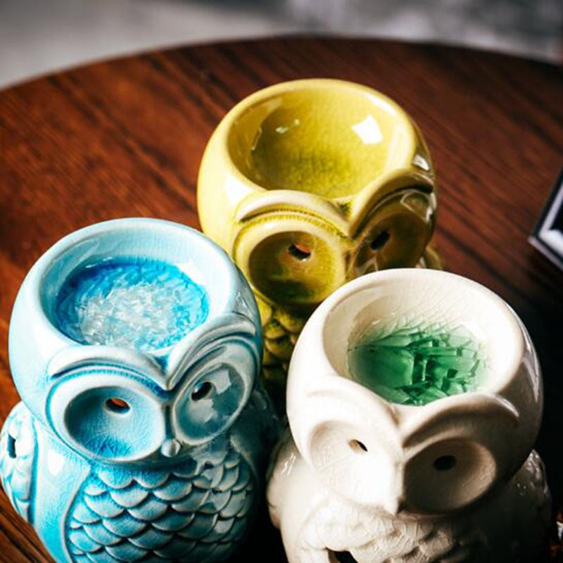 Keramická aromaterapie hořák Owl Aroma Oil Lamp Dárky a řemesla domácí dekorace éterické olejové hořáky držák svíčky