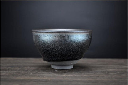 Jianzhan China Teacups Song Craftmanship Tenmoku Pottery Glaze Bowl Blue Dinkware Tea Service Tea Present