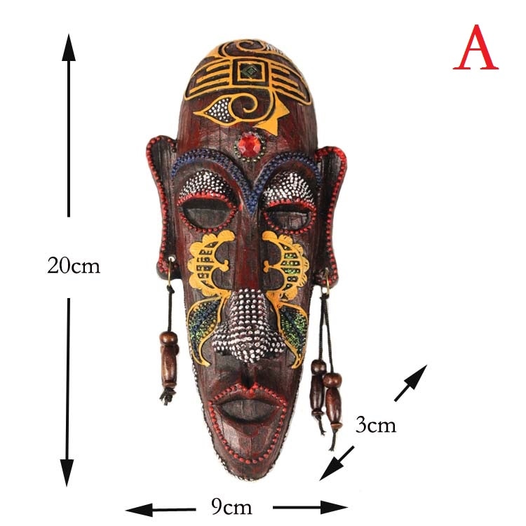 2pcs Zakka 3D Yaratıcı Reçine El Sanatları Retro Dekorasyon Hediyesi Afrika Maskeleri Ev Oturma Odası Bar Duvarı Asma Dekorasyon Metop