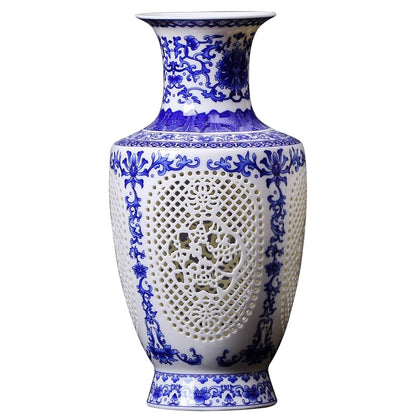 Uusi saapuminen antiikki Jingdezhen Keraaminen maljakko kiinalainen sininen ja valkoinen posliinikukka maljakko kodinsisustus