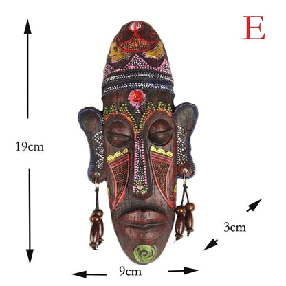 2pcs Zakka 3D Creative Resin Crafts Retro Dekoration Gave Afrikanske masker til hjemmet Stue Bar Wall Hanging Decoration Metope