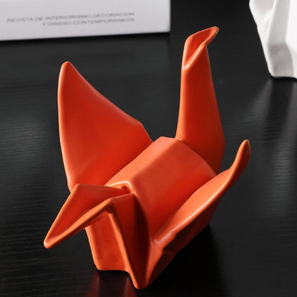 Statue d'oiseau moderne et créative, Sculpture d'animal Origami en céramique abstraite, décorations de bureau, salon, décoration de maison 