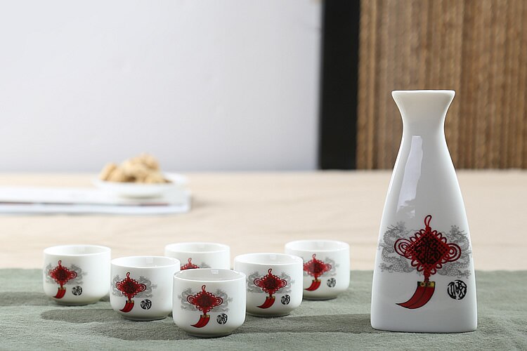 7шт -керамика японская горшка с горшками набор домашней кухни флейгон напиток спиртные напитки спиртные напитки.