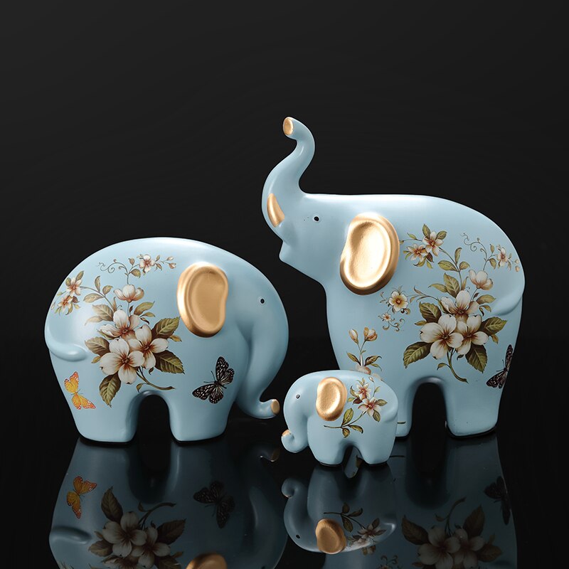 Ornamenti per elefanti creativi Una famiglia di tre quattro fortunati soggiorno side soggiorno decorazioni di portico per le decorazioni di veranti figurine
