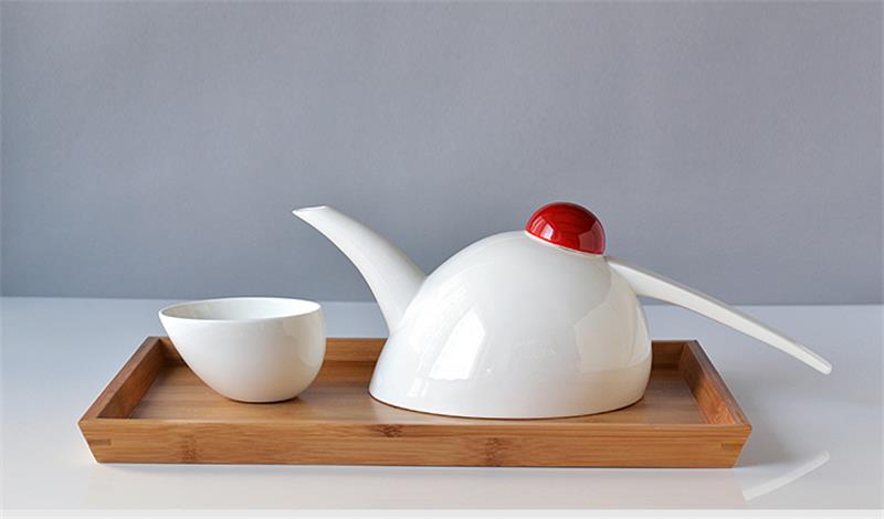 5-teiliges Set, kreativ gestaltet, Set aus Teekanne und Teetassen aus Knochenporzellan, schlichtes Kung-Fu-Teeset aus weißer Keramik, chinesisches Teeservice 