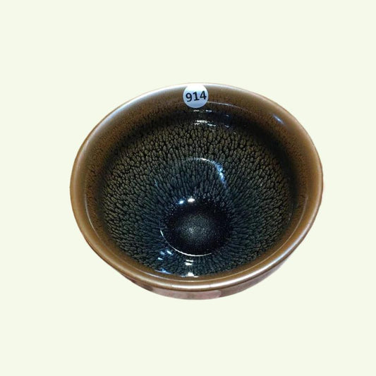 Jianzhan חרסינה סינית כוס תה סגנון היסטורי בסגנון Tenmoku זיגוג בעבודת יד ידידותית לסביבה טבעית