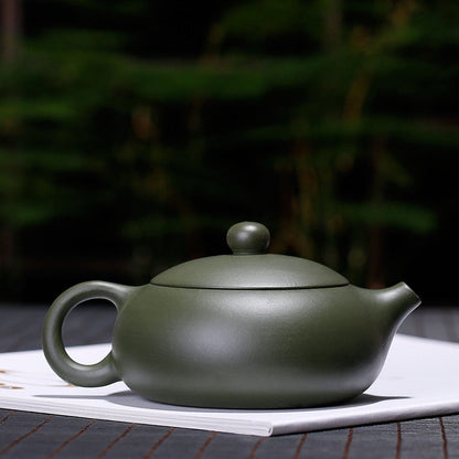 Tanah liat hijau flat shih bola lubang yixing purply tanah liat teapot cina kongfu teh periuk 180ml