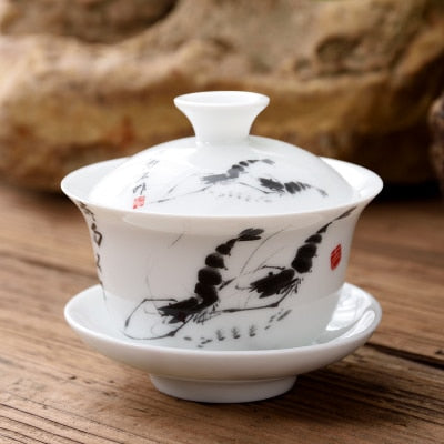 Gaiwan – ensemble de bols à thé en céramique chinoise, soupière en porcelaine de 80cc, bol couvert avec couvercle, soucoupe, bols en porcelaine, 11.11