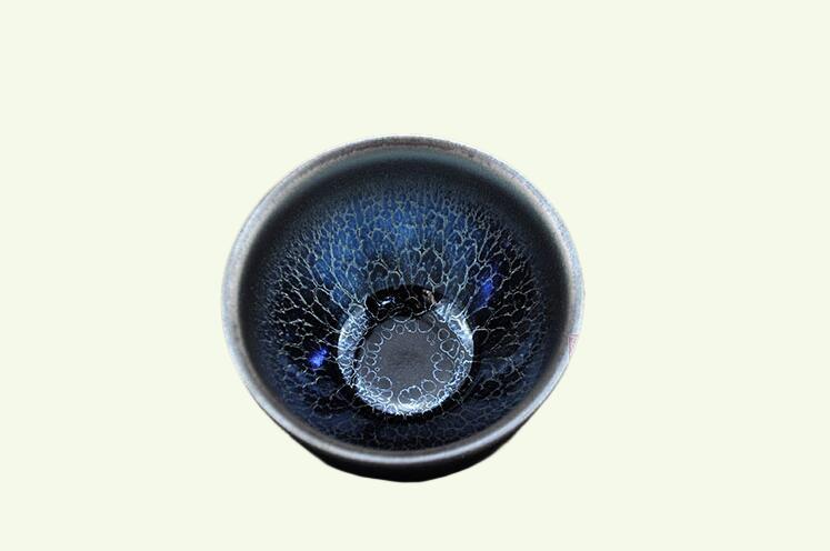 Jianzhan China Teacups Song Craftmanship Tenmoku Pottery Glaze Bowl Blue Dinkware Tea Service Te Gift Sets