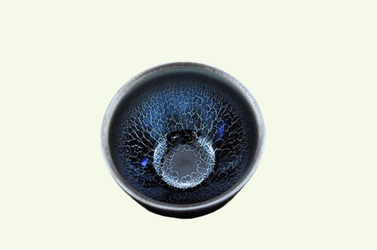 Jianzhan China Teacups Song Craftmanship Tenmoku Pottery Glaze Bowl Blue Dinkware Tea Service Tea Gift Sets