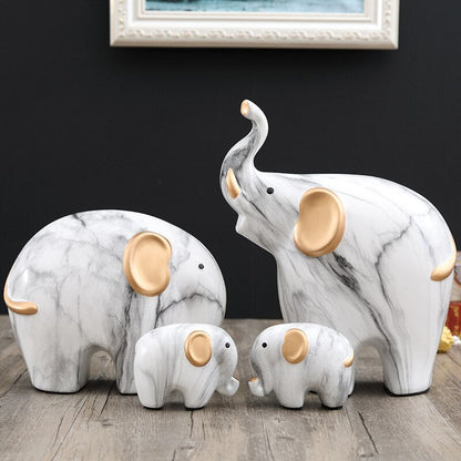 Kreative elefant ornamenter en familie på tre fire heldige side værelse stue tv kabinet veranda dekorationer gaver figurer figurer